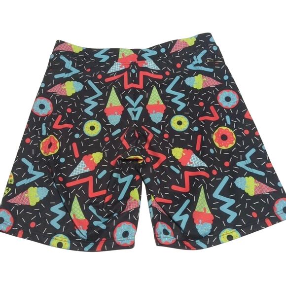 Feed Me Fight Me Men’s Black Ice Cream Donuts Elastic Waist Shorts Size small - Picture 7 of 10